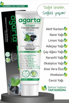 Agarta Hindistan Cevizi Özlü Aktif Karbon Diş Macunu 100 ml - 2