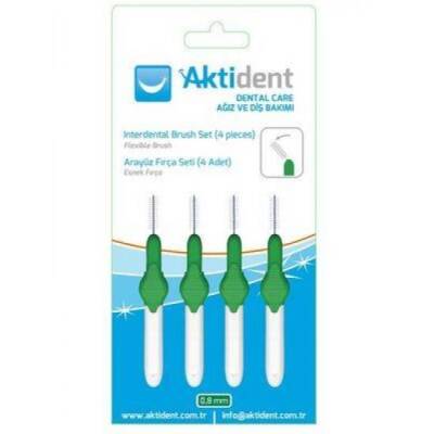 Aktident 0.80 mm yeşil 4'lü Arayüz Fırçası - 1