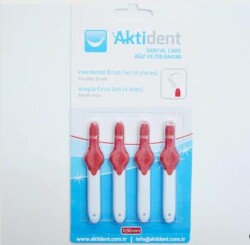 Aktident Arayüz Fırçası 0,50 mm Kırmızı 4 adet - Aktident