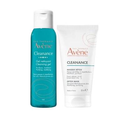 Avene Cleanance Detox Mask 50 ml + Cleanance Cleansing Gel 100 ml Hediyeli Bakım Kiti - 1