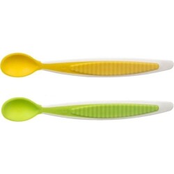 Bebedor 5582 Uzun Saplı 2 li Kaşık Sarı-Yeşil - Bebedor