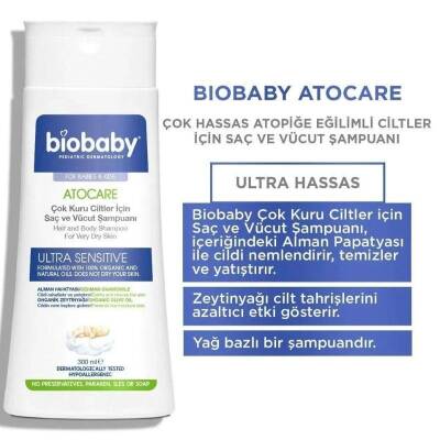 BioBaby Atocare Çok Kuru Ciltler İçin Saç ve Vücut Şampuanı 300 ml - 3