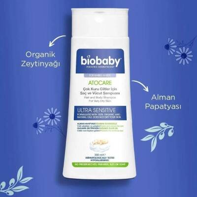 BioBaby Atocare Çok Kuru Ciltler İçin Saç ve Vücut Şampuanı 300 ml - 4