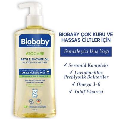 BioBaby Atocare Temizleyici Duş Yağı 500 ml - 3