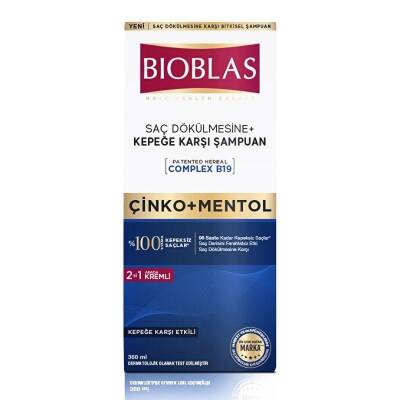 Bioblas Çinko + Mentol 2si 1 Arada 360 ml Arada Kepek Şampuanı - 1