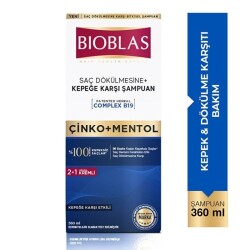Bioblas Çinko + Mentol 2si 1 Arada 360 ml Arada Kepek Şampuanı - 2