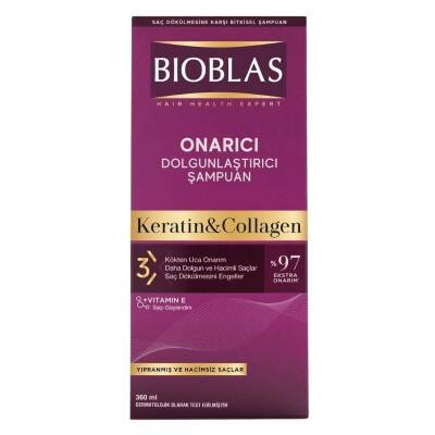 Bioblas Keratin ve Kolajen 360 ml Saç Dökülmesine Karşı Şampuan - 1