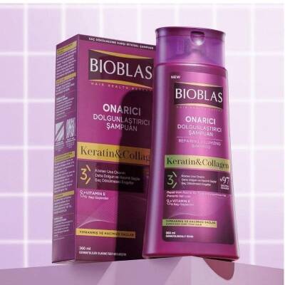 Bioblas Keratin ve Kolajen 360 ml Saç Dökülmesine Karşı Şampuan - 3