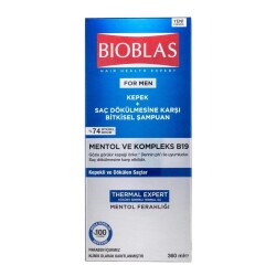 Bioblas Thermal Expert Mentol ve B19 360 ml Saç Dökülmesine Karşı Kepek Şampuanı - 1