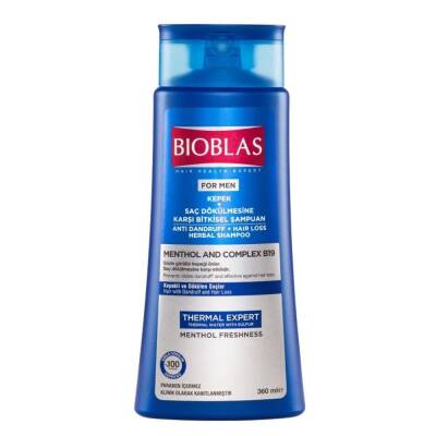 Bioblas Thermal Expert Mentol ve B19 360 ml Saç Dökülmesine Karşı Kepek Şampuanı - 2
