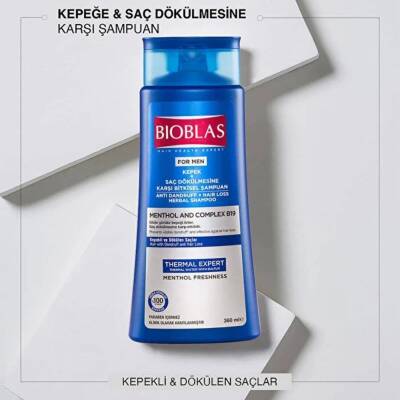 Bioblas Thermal Expert Mentol ve B19 360 ml Saç Dökülmesine Karşı Kepek Şampuanı - 5