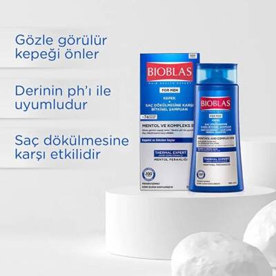 Bioblas Thermal Expert Mentol ve B19 360 ml Saç Dökülmesine Karşı Kepek Şampuanı - 6
