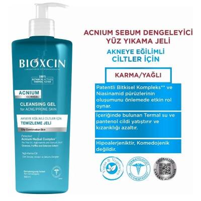 Bioxcin Acnium Sebum Dengeleyici Yüz Yıkama Jeli 500 ml - 2