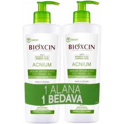 Bioxcin Acnium Sebum Dengeleyici Yüz Yıkama Jeli 500 ml + 500 ml Avantaj Paket - 1