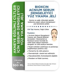 Bioxcin Acnium Sebum Dengeleyici Yüz Yıkama Jeli 500 ml + 500 ml Avantaj Paket - 2