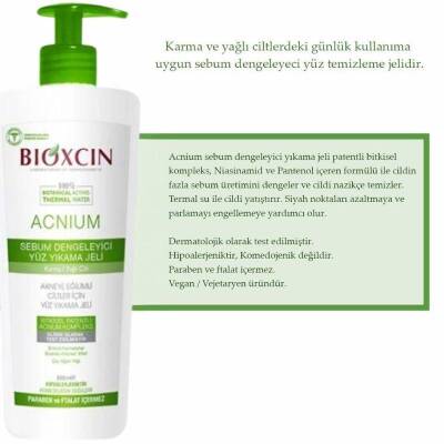 Bioxcin Acnium Sebum Dengeleyici Yüz Yıkama Jeli 500 ml + 500 ml Avantaj Paket - 4