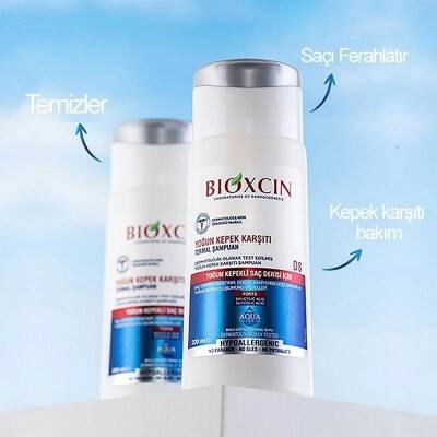 Bioxcin Aqua Kepek Karşıtı Termal Şampuan 300 Ml + Yoğun Kepek Karşıtı Termal Şampuan 200 Ml - 3