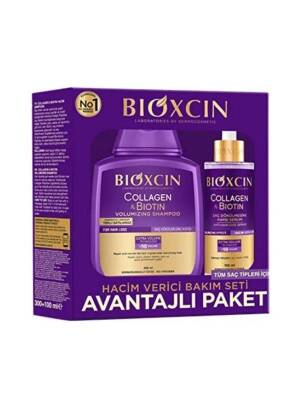 Bioxcin Collagen & Biotin Hacim Verici Bakım Seti - Şampuan 300 ml + Serum 100 ml - 1
