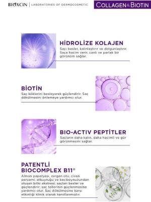 Bioxcin Collagen & Biotin Hacim Verici Bakım Seti - Şampuan 300 ml + Sıvı Saç Kremi 200 ml - 3