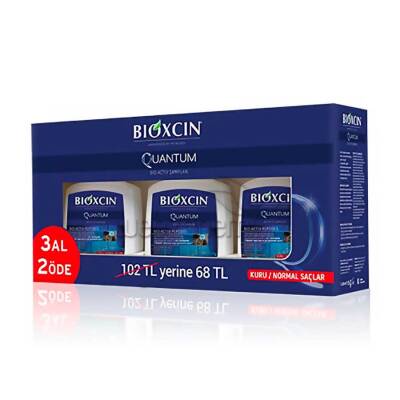 Bioxcin Quantum Bio-Activ Kuru Normal Saç 300 ml 3lü Şampuan - 1