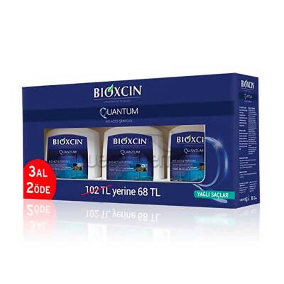 Bioxcin Quantum Bio-Activ Yağlı Saç 300 ml 3lü Şampuan - 1