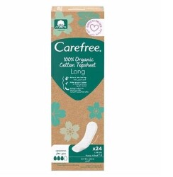 Carefree Organic Cotton Topsheet Uzun Günlük Ped 24'lü - Carefree