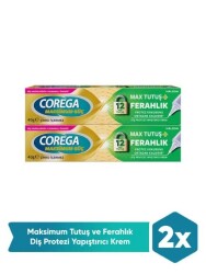 Corega Max Tutuş & Ferahlık Diş Protezi Yapıştırıcı Krem 40g X 2 Adet - Corega
