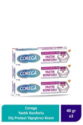 Corega Yastık Konforu Yapıştırıcı Krem 40 Gr 3 Adet - Corega