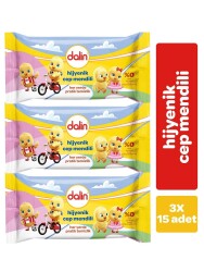 Dalin Islak Cep Mendili 15 x 3lu - Dalin