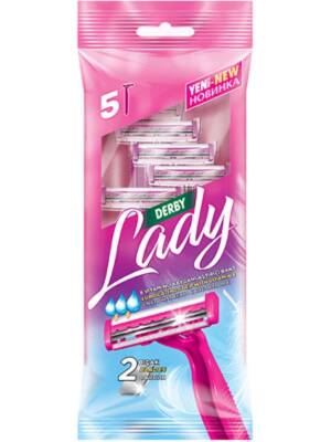 Derby Lady 2 Bıçaklı Kadın Tıraş Bıçağı 5li Poşet - 1