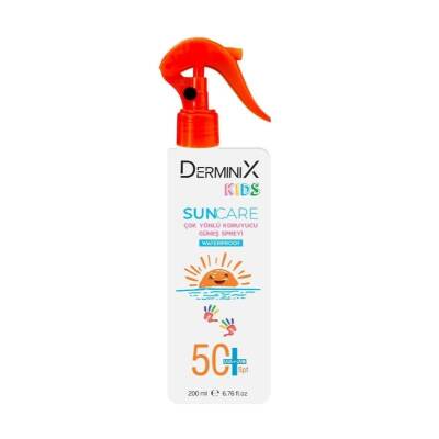 Derminix Kids Suya Dayanıklı Spf 50 Çocuk Güneş Spreyi 200 ml - 1