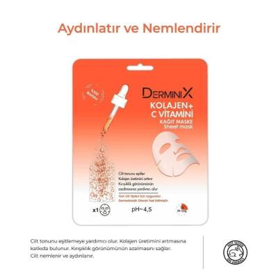 Derminix Kolajen + C Vitamini Kağıt Maske - 4