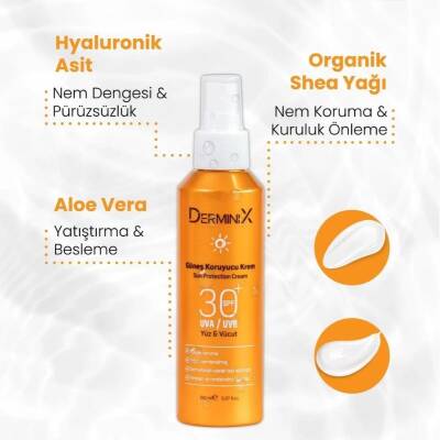 Derminix Sun Cream Spf 30 Yüksek Koruma Yüz Ve Vücut Güneş Kremi 150 ml - 3