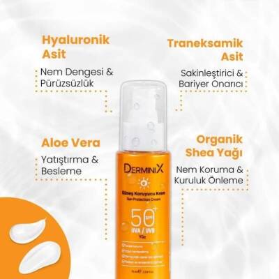 Derminix Sun Cream Spf 50 Yüksek Koruma Yüz Güneş Kremi 75 ml - 3