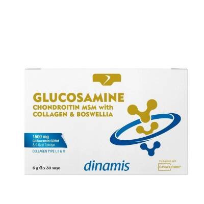 Dinamis Glucosamine Chondroitin MSM with Collagen Boswellia 6 gr 30 Saşe - 1