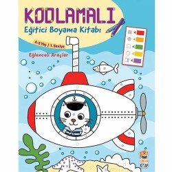 Eğlenceli Araçlar 4-5 Yaş Kodlamalı Eğitici Boyama Kitabı - 