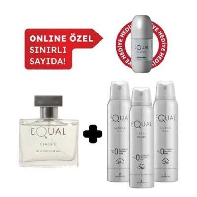 Equal Erkek Edt Parfüm 75 ml & Deodorant 3*150 ml Avantajlı Set, Roll On Hediyeli - 1