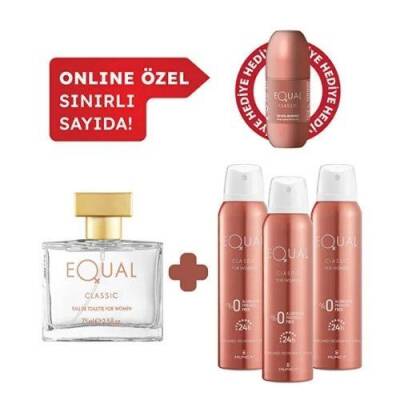 Equal Kadın Edt Parfüm 75 ml & Deodorant 3*150 ml Avantajlı Set, Roll On Hediyeli - 1