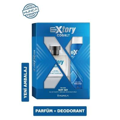 Extory Cobalt EDT 75 ml + Deo Sprey 150 ml Erkek Parfüm Seti - 1