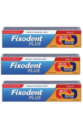 Fixodent Plus En Iyi Tutuş Diş Protez Yapıştırıcı Krem 40 gr X 3 Adet - 1