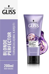 Gliss 2'si 1 Arada Onarıcı Turunculaşma Karşıtı Mor Maske 200 ml - 