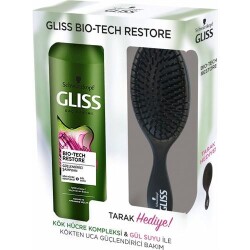Gliss Bio Tech Restore Güçlendirici 500 ml + Tarak Şampuan Seti - 