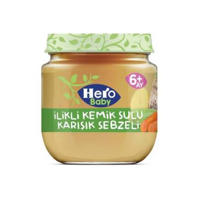 Hero Baby İlikli Kemik Sulu Karışık Sebzeli Kavanoz Maması 120 gr - 1