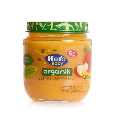 Hero Baby Organik Elmalı Şeftalili Kavanoz Maması 120 gr - 1