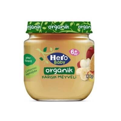 Hero Baby Organik Karışık Meyveli Kavanoz Maması 120 gr - 1