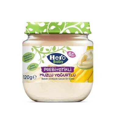 Hero Baby Prebiyotikli Muzlu Yoğurtlu Kavanoz Maması 120 gr - 1