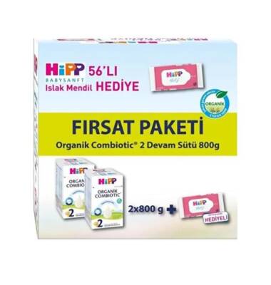 Hipp 2 Organik Devam Sütü Combiotic 800gr x2 Adet (Islak Mendil Hediye) - 1