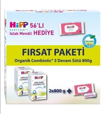 Hipp 3 Organik Devam Sütü Combiotic 800grx2 Adet (Islak Mendil Hediye) - 1
