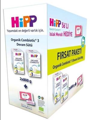 Hipp 3 Organik Devam Sütü Combiotic 800grx2 Adet (Islak Mendil Hediye) - 2