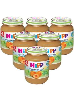 Hipp Organik Kayısı Püresi 125 gr 6'lı Kavanoz Maması - 1